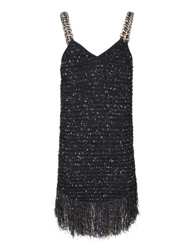 Tweed Mini Dress With Fringes - Balmain - Modalova