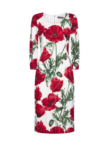 Floral Print Silk Sheath-dress - Dolce & Gabbana - Modalova