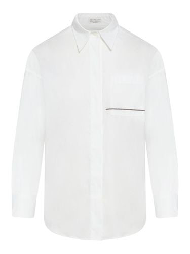 Long Sleeved Embellished Shirt - Brunello Cucinelli - Modalova
