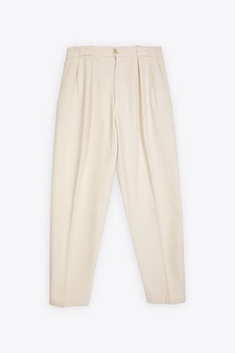 Pantaloni Off wite cotton twill pant with front pleat - Portobello - Briglia 1949 - Modalova