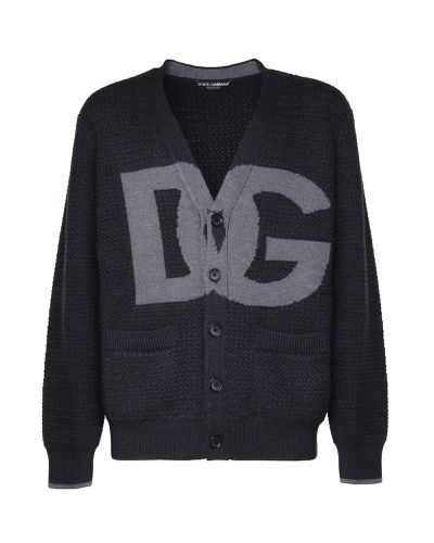 Logo Intarsia Knitted Cardigan - Dolce & Gabbana - Modalova