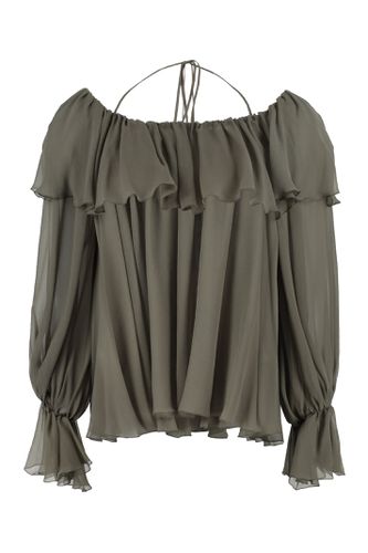 Blumarine Green Silk Bloshirt - Blumarine - Modalova