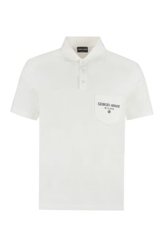 Logo Cotton Polo Shirt - Giorgio Armani - Modalova