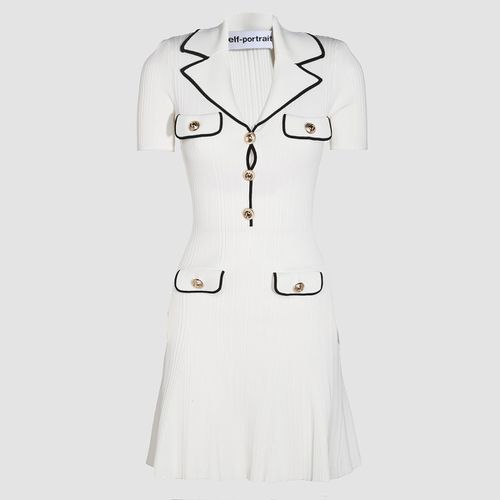 Self-portrait White Viscose Dress - self-portrait - Modalova