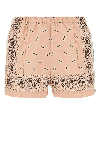 Printed Linen Blend Shorts - Palm Angels - Modalova