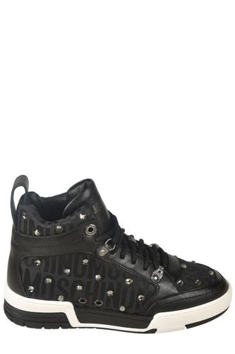 Logo-printed High-top Lace-up Sneakers - Moschino - Modalova