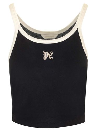 Pa Monogram Embroidered Cropped Tank Top - Palm Angels - Modalova