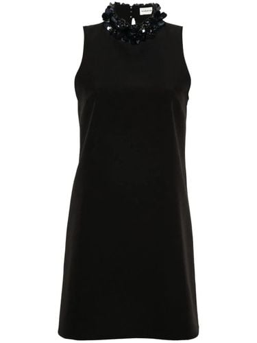 Sleeveless High Neck Mini Dress With Paillettes - Parosh - Modalova