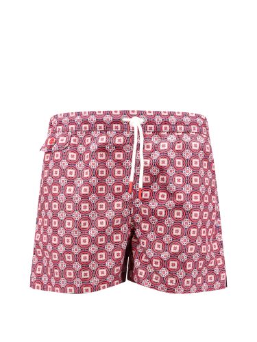 Nylon Swim Trunk With All-over Maiolica Print - Kiton - Modalova
