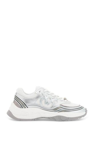 Mesh And Metallic Faux Leather Sneakers In - Pinko - Modalova