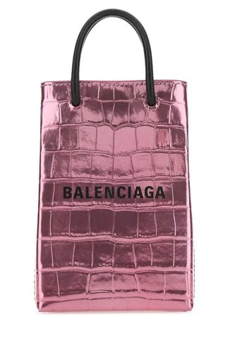 Balenciaga Pink Leather Phone Case - Balenciaga - Modalova