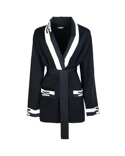 Logo Band Cardigan - Elisabetta Franchi - Modalova