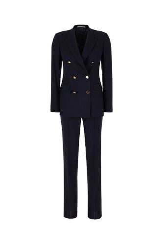 Navy Blue Wool Blend Suit - Tagliatore - Modalova