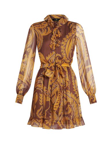 Etro Brown Printed Mini Dress - Etro - Modalova