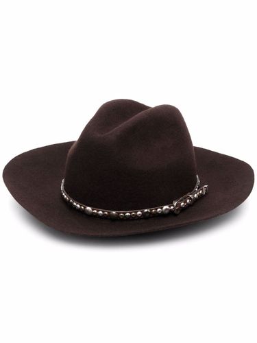 Golden Fedora Hat Felt With Studded Leather Belt - Golden Goose - Modalova