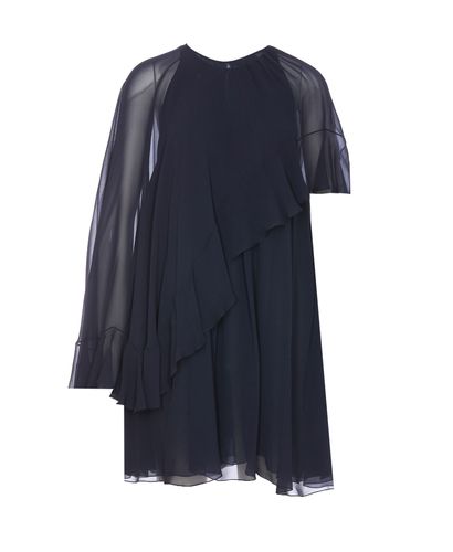 Mini Dress In Georgette Silk With Cape - Chloé - Modalova