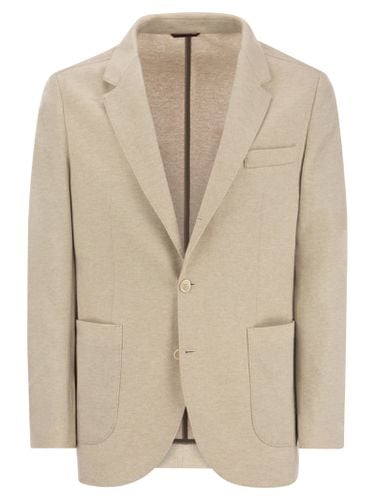 Cashmere Jersey Blazer With Patch Pockets - Brunello Cucinelli - Modalova