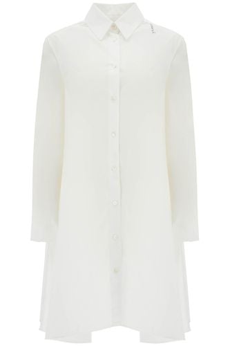 White Cotton Dress With Embroidery - Marni - Modalova