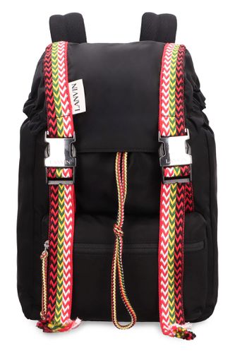 Black Nylon Backpack With Curb Ribbons - Lanvin - Modalova