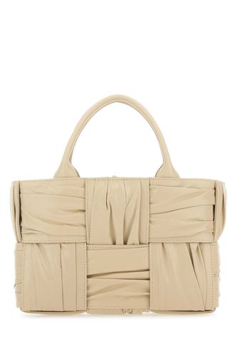 Beige Leather Mini Arco Handbag - Bottega Veneta - Modalova