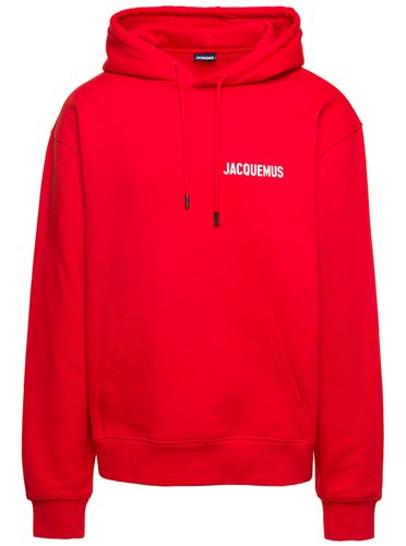 Hoodie With Contrasting Logo Print In Cotton Man - Jacquemus - Modalova