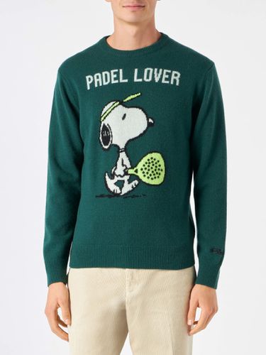 Man Green Sweater With Snoopy Print Snoopy - Peanuts Special Edition - MC2 Saint Barth - Modalova