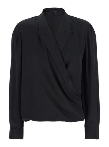 Blouse With Peak Revers And Crossover Neck In Silk Woman - Theory - Modalova