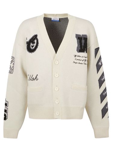 Off-White Varsity Knit Cardigan - Off-White - Modalova