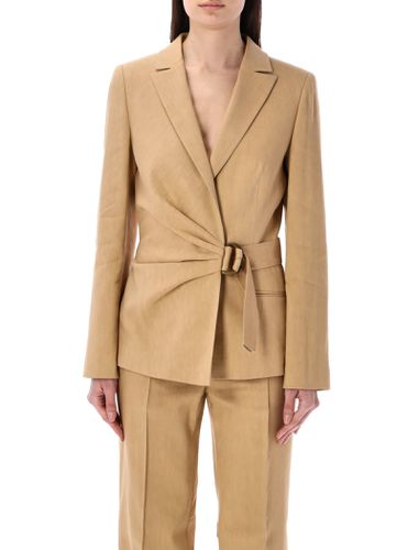 Stretch Linen Blend Twill Blazer - Alberta Ferretti - Modalova