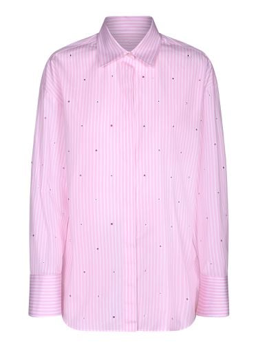 Striped Shirt With Rhinestones - MSGM - Modalova