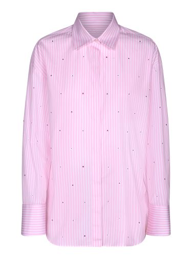 MSGM Striped Rhinestone Pink Shirt - MSGM - Modalova