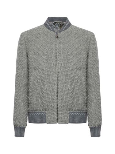 Etro Light Grey Wool Bomber Jacket - Etro - Modalova