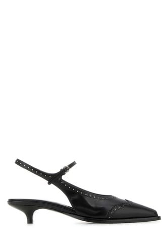 Miu Miu Black Leather Brogue Pumps - Miu Miu - Modalova