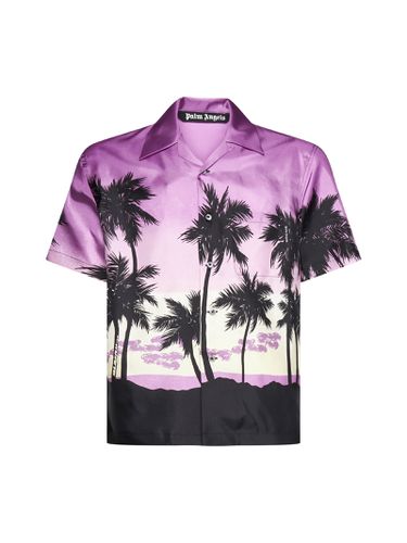 Sunset Palm Bowling Shirt - Palm Angels - Modalova