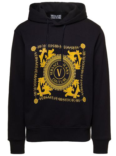 Hoodie With Baroque Logo Print In Cotton Woman - Versace Jeans Couture - Modalova