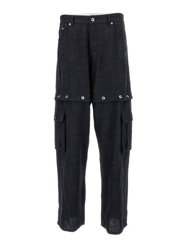 Black 90s Logo Straight Leg Cargo Pants In Linen Man - Off-White - Modalova