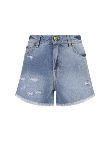 Medium Denim Shorts With Back Logo - Barrow - Modalova