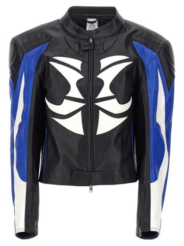 Tribal Leather Racing Jacket - VETEMENTS - Modalova