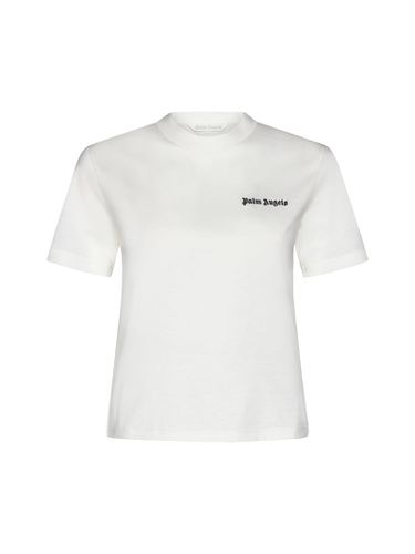 Palm Angels White T-shirt With Logo - Palm Angels - Modalova