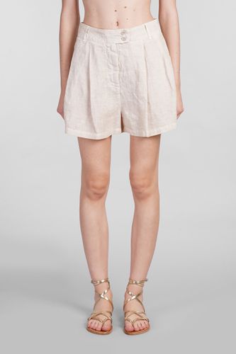 Lino Shorts In Beige Linen - 120% Lino - Modalova