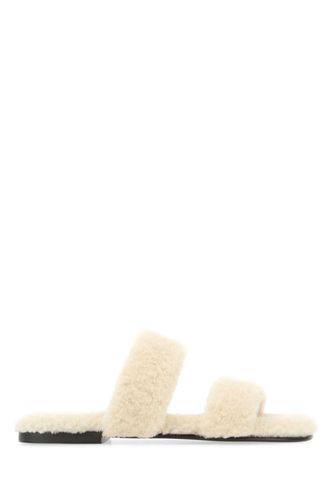 Ivory Shearling Bleach Slippers - Saint Laurent - Modalova