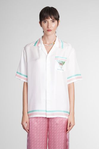 Casablanca Shirt In White Silk - Casablanca - Modalova