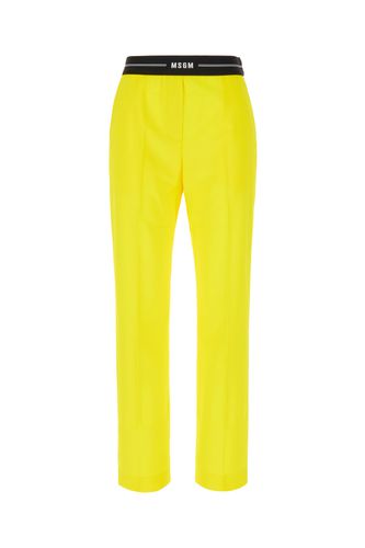 MSGM Fluo Yellow Stretch Wool Pant - MSGM - Modalova