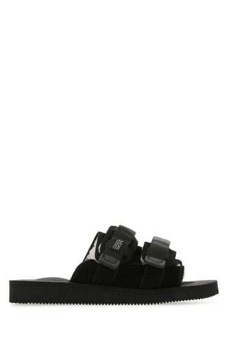 SUICOKE Black Suede Moto Slippers - SUICOKE - Modalova