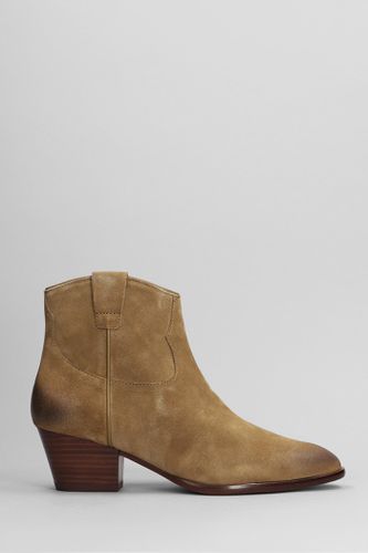 Fame Texan Ankle Boots In Suede - Ash - Modalova