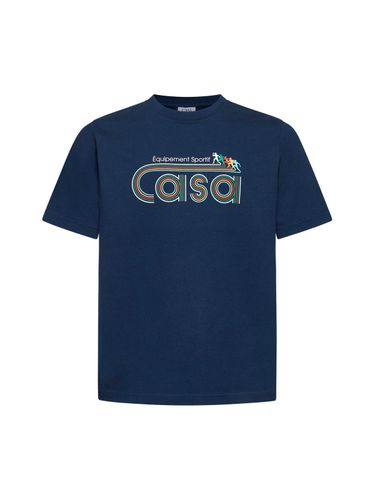 Logo Printed Crewneck T-shirt - Casablanca - Modalova