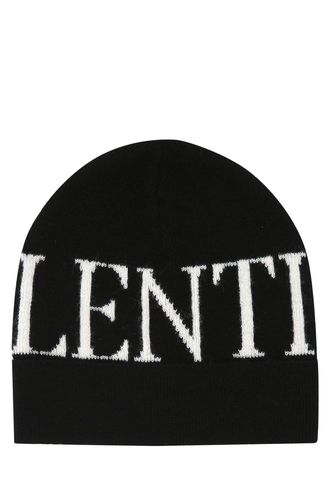 Black Wool Beanie Hat - Valentino Garavani - Modalova