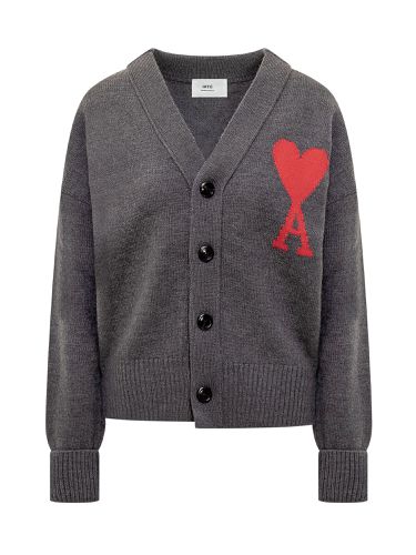 Cardigan With Logo - Ami Alexandre Mattiussi - Modalova