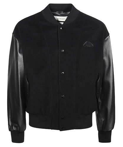 Wool And Leather Bomber Jacket - Alexander McQueen - Modalova