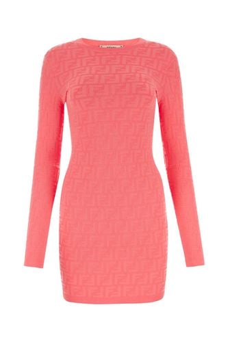Fluo Pink Viscose Blend Mini Dress - Fendi - Modalova